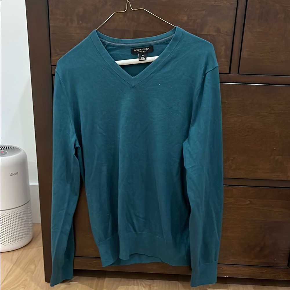 Banana Republic Green V-Neck Sweater